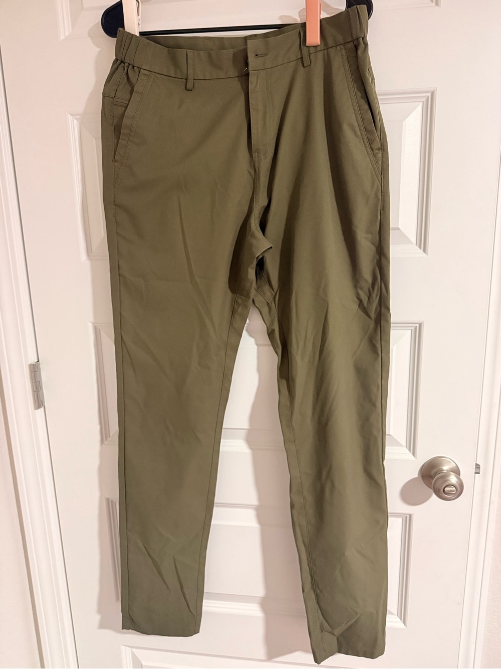Men's Olive Green Chino Pants - Tailored Straight Fit